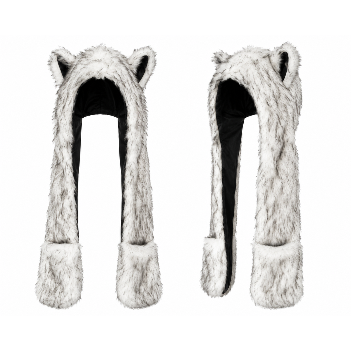 Light Grey Snow Faux Fur Hood